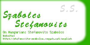 szabolcs stefanovits business card